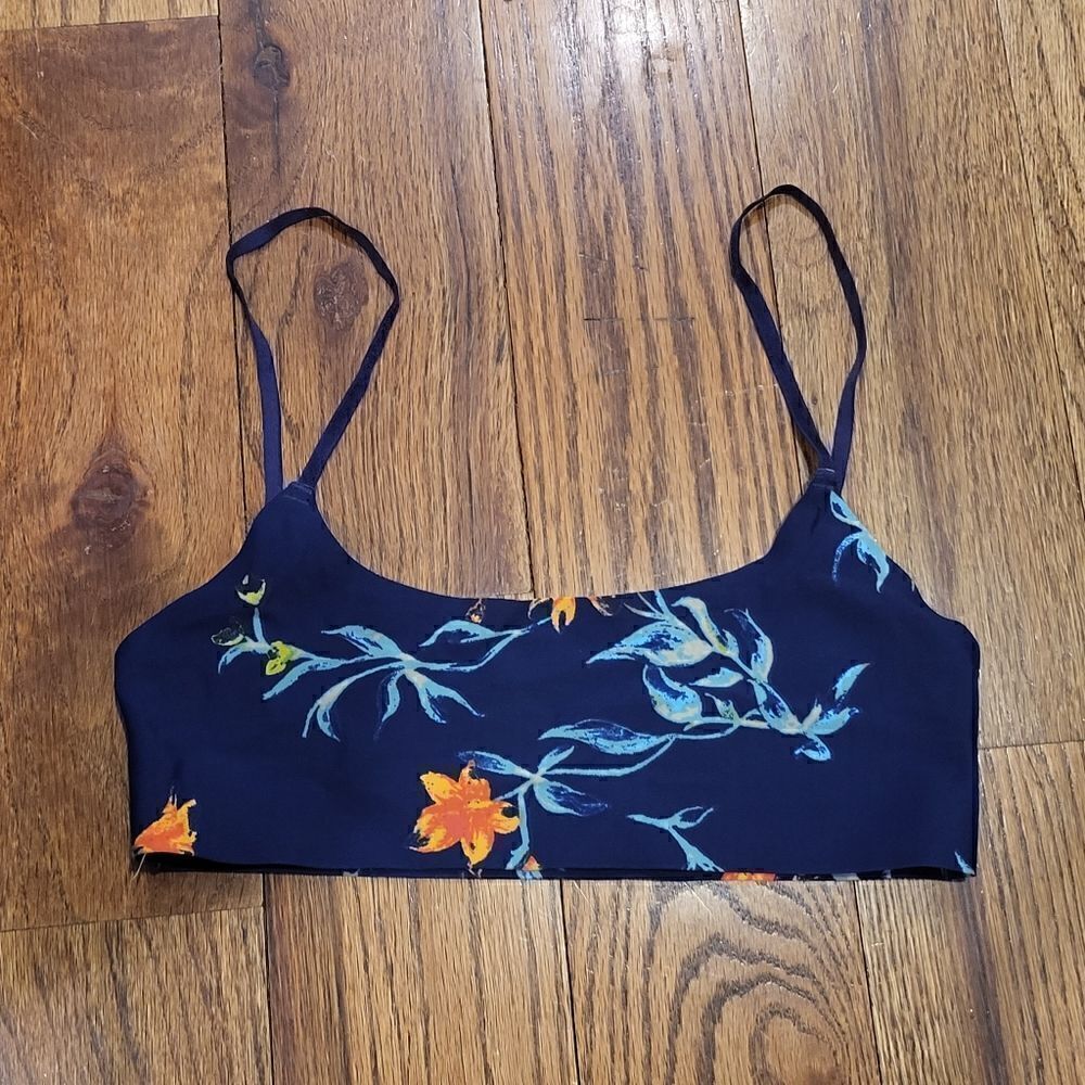 Urban Outfitters Floral Super Soft Bra Small Blue Orange and Green
